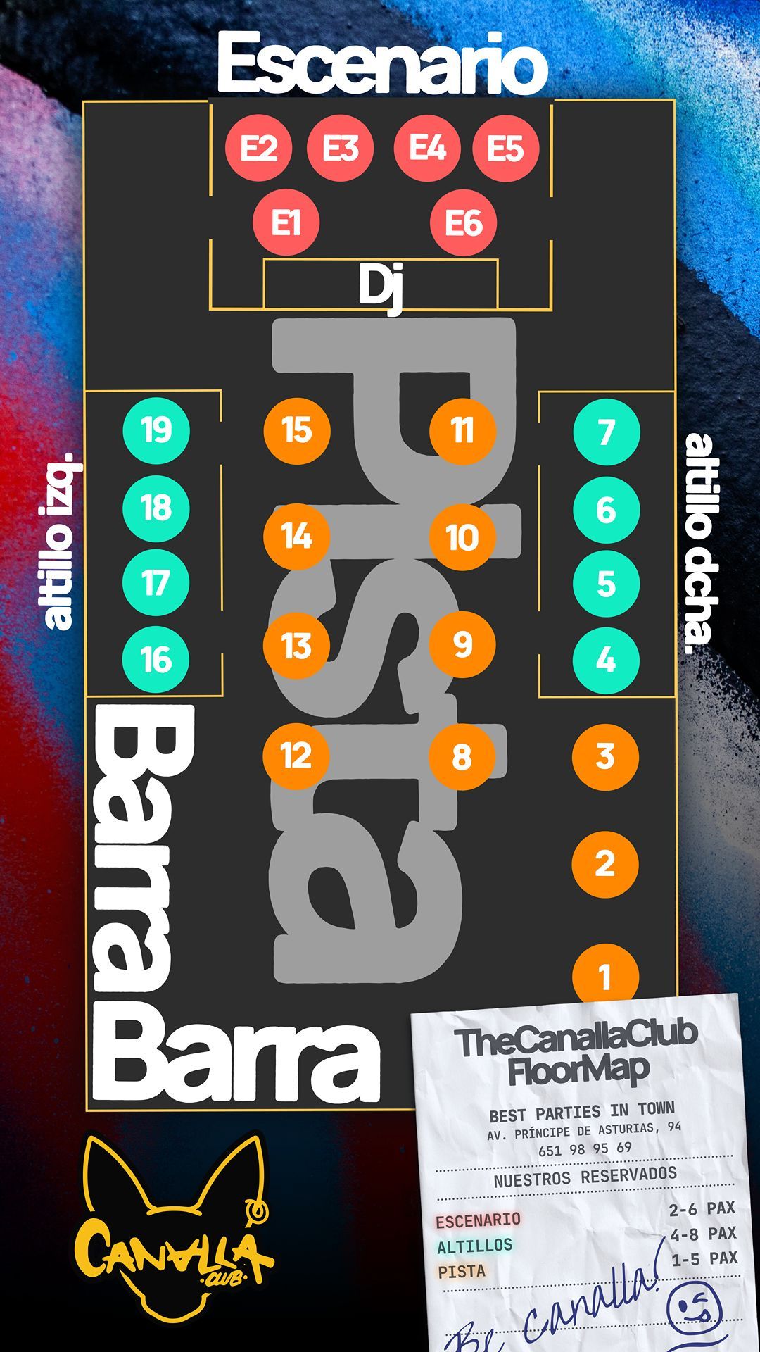 Mapa de JUEVES 30 ABR. BARRA LIBRE
